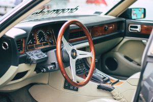 brown and gray car steering wheel